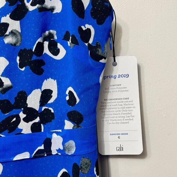 Cabi Cobalt Jungle A-Line Asymetrical Hem Midi Dress in Blue Size M - Picture 12 of 16